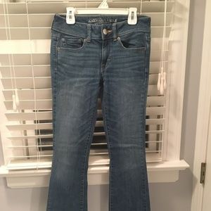 Light blue bootcut jeans